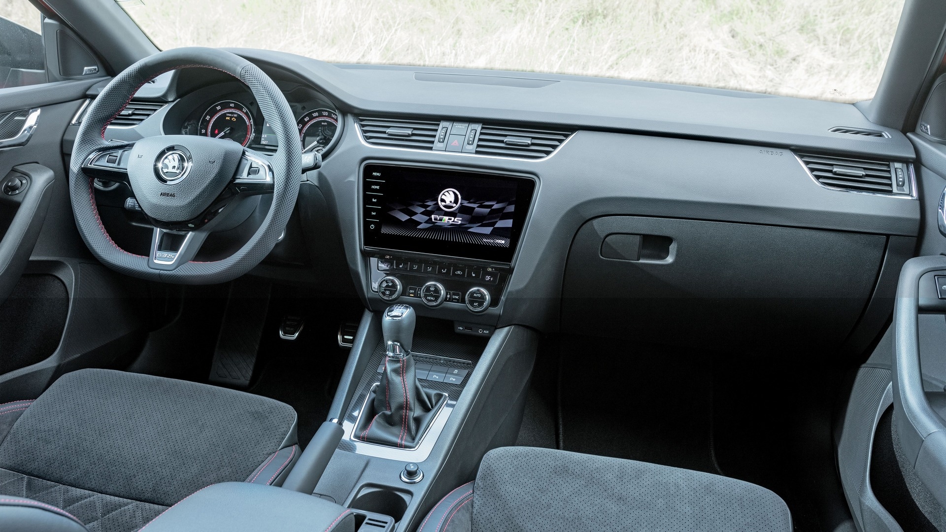 The stylish minimalist interior of the Skoda Octavia RS. The stylish minimalist interior of the Skoda Octavia RS.