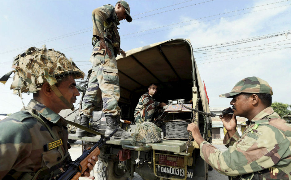 Army, Rapid Action Force and police entered the Dera Sacha Sauda headquarters near Sirsa on Saturday and asked the followers to vacate the Dera premises voluntarily. PTI Army, Rapid Action Force and police entered the Dera Sacha Sauda headquarters near Sirsa on Saturday and asked the followers to vacate the Dera premises voluntarily. PTI