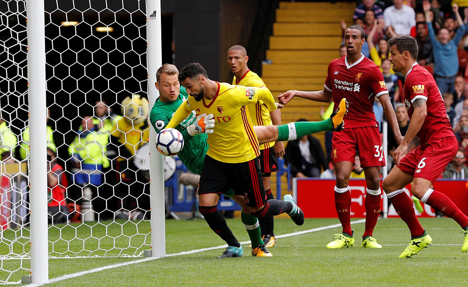 Liverpool were looking set to get all three points in their opening game but Miguel Britos scored an added-time equaliser that ensured Watford salvage a point. Reuters Liverpool were looking set to get all three points in their opening game but Miguel Britos scored an added-time equaliser that ensured Watford salvage a point. Reuters
