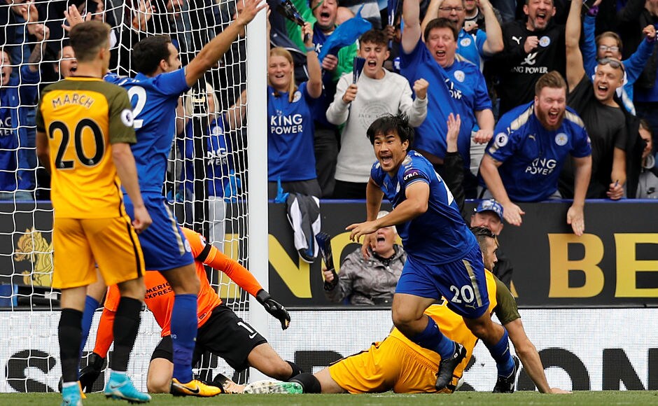 Shinji Okazaki found the back of the net for second time in as many games to take the lead for Leicester City in the first minute of the game against newly promoted Brighton & Hove Albion FC. Reuters Shinji Okazaki found the back of the net for second time in as many games to take the lead for Leicester City in the first minute of the game against newly promoted Brighton & Hove Albion FC. Reuters