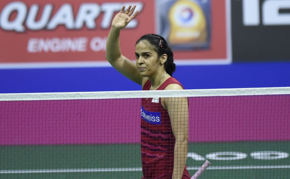 Saina Nehwal, the 2015 runner-up, knocked out local hope Kirsty Gilmour 21-19, 18-21, 21-15 after 74 minutes in the World Championships at Glasgow. AFP Saina Nehwal, the 2015 runner-up, knocked out local hope Kirsty Gilmour 21-19, 18-21, 21-15 after 74 minutes in the World Championships at Glasgow. AFP