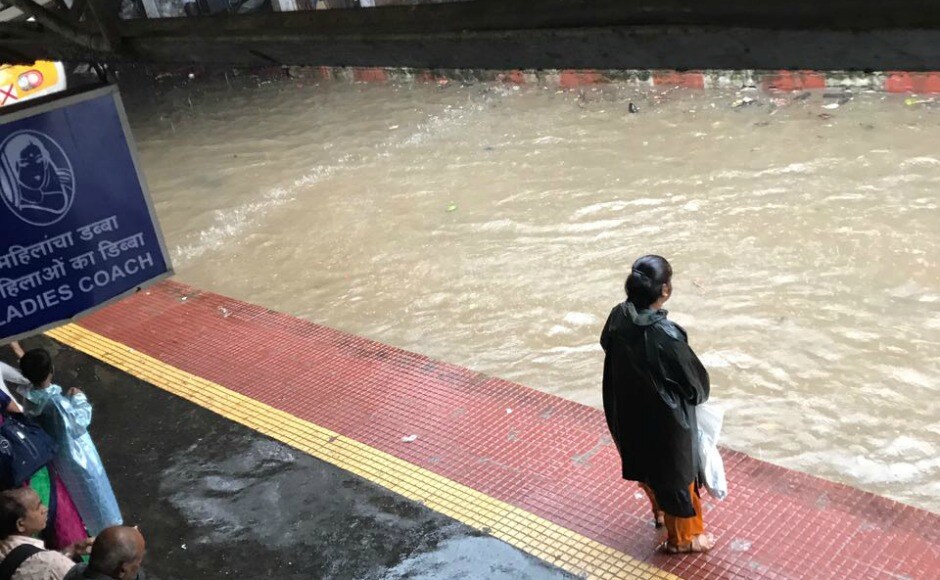 Western Railway tweeted saying, "Due to unprecedented heavy water logging, train services are suspended temporarily between Elphinstone Road to Dadar on all lines from 1.30 pm. Firstpost/Sulekha Nair Western Railway tweeted saying, "Due to unprecedented heavy water logging, train services are suspended temporarily between Elphinstone Road to Dadar on all lines from 1.30 pm. Firstpost/Sulekha Nair