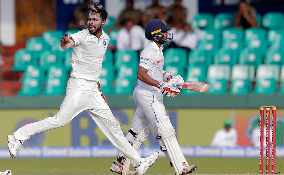 India's Hardik Pandya strikes late in the day as to break the 2nd wicket stand. After wicket-keeper Wriddhiman Saha held on to an inside edge that ricocheted off Mendis' pads. Mendis fell after scoring 110 in the last half hour of Day 3. AP India's Hardik Pandya strikes late in the day as to break the 2nd wicket stand. After wicket-keeper Wriddhiman Saha held on to an inside edge that ricocheted off Mendis' pads. Mendis fell after scoring 110 in the last half hour of Day 3. AP