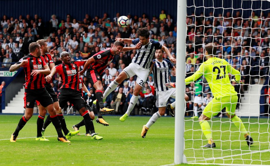 West Bromwich Albions Ahmed Hegazy scored their first and only goal in the Premier League opener against Bournemouth. Reuters West Bromwich Albions Ahmed Hegazy scored their first and only goal in the Premier League opener against Bournemouth. Reuters