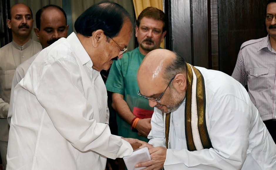 BJP chief Amit Shah made his debut in the Parliament on Friday as he took oath as a member of parliament in the Rajya Sabha. PTI BJP chief Amit Shah made his debut in the Parliament on Friday as he took oath as a member of parliament in the Rajya Sabha. PTI