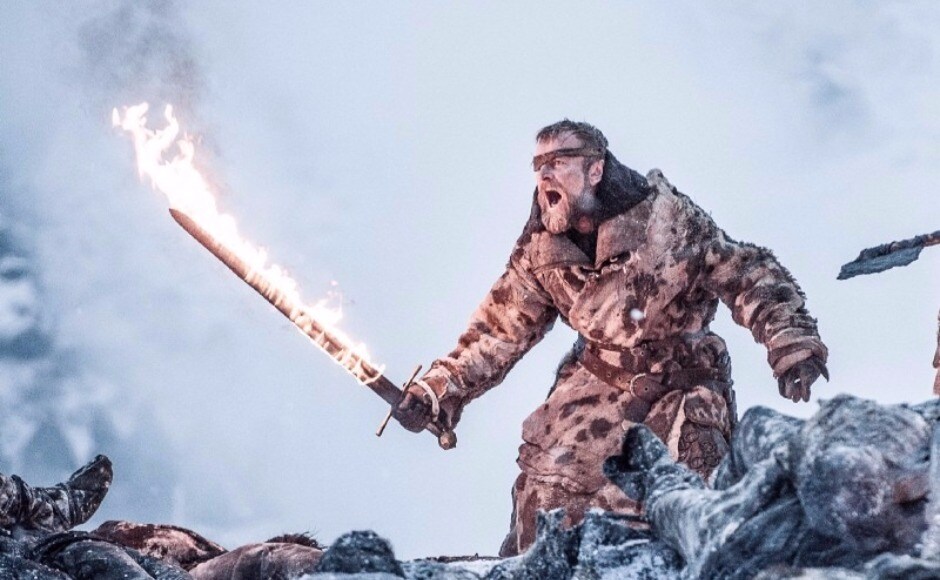 Ser Beric Dondarrion is now on his last life, as Thoros is a casualty of the battle beyond the Wall. Nevertheless, he fights well, and reminds Jon — 'Death is the enemy. The only enemy. It always wins, but we must fight it.' Image via HBO Ser Beric Dondarrion is now on his last life, as Thoros is a casualty of the battle beyond the Wall. Nevertheless, he fights well, and reminds Jon — 'Death is the enemy. The only enemy. It always wins, but we must fight it.' Image via HBO