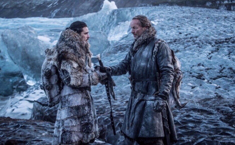 Jon tries to give Jorah Longclaw, but Jorah refuses, saying he brought shame to the Mormont name, and that his father (the former Lord Commander of the Night's Watch) intended for Jon to keep the sword. Image via HBO Jon tries to give Jorah Longclaw, but Jorah refuses, saying he brought shame to the Mormont name, and that his father (the former Lord Commander of the Night's Watch) intended for Jon to keep the sword. Image via HBO