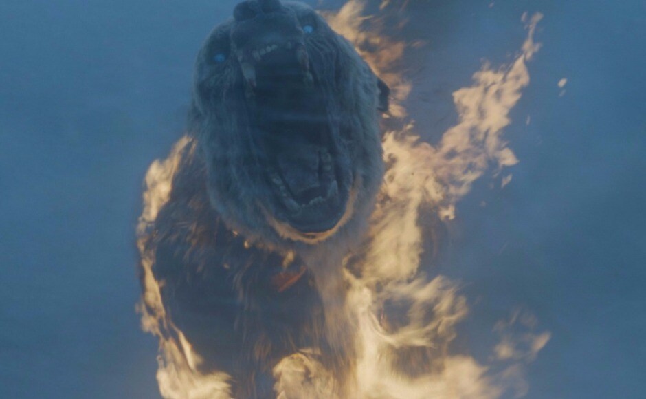 But not before a wight bear attacks the group, administering fatal wounds to Thoros the priest. Image via HBO But not before a wight bear attacks the group, administering fatal wounds to Thoros the priest. Image via HBO