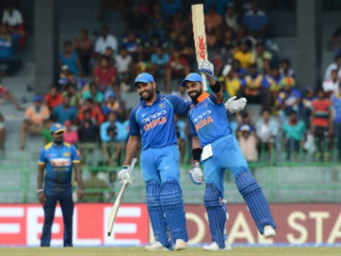 India vs Sri Lanka 2017: Virat Kohli, Rohit Sharma tons craft facile win, dent hosts' World Cup hopes India vs Sri Lanka 2017: Virat Kohli, Rohit Sharma tons craft facile win, dent hosts' World Cup hopes