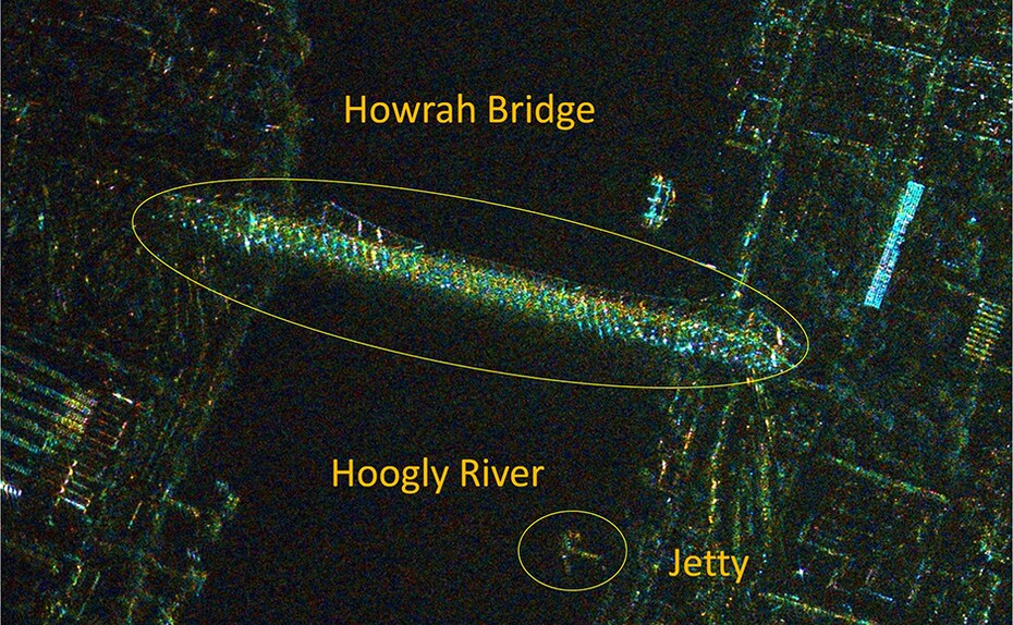 The Howrah bridge imaged by the RiSat-1 The Howrah bridge imaged by the RiSat-1