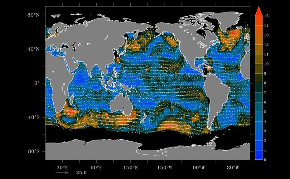 A global wind map captured by the ScatSat-1 A global wind map captured by the ScatSat-1
