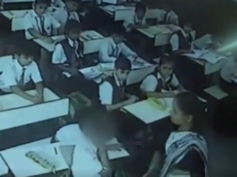 Uttar Pradesh teacher slaps Class III student mercilessly after he fails to respond to roll call Uttar Pradesh teacher slaps Class III student mercilessly after he fails to respond to roll call