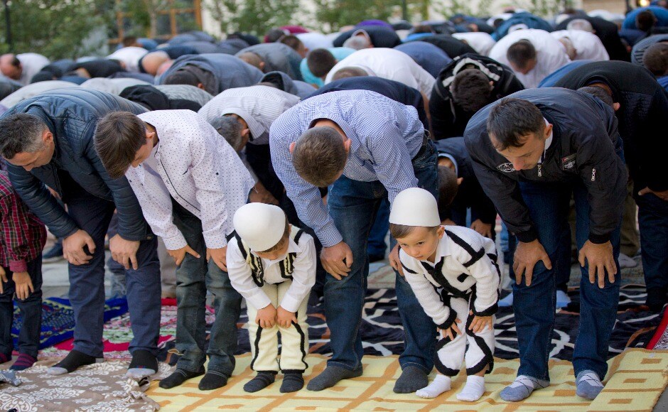 For the final three days of Hajj, pilgrims sleep in a large tent valley called Mina and for three days take part in a symbolic stoning of the devil. Kosovar children wearing traditional Albanian outfits attend prayers outside Sultan Mehmet Fatih mosque in Kosovo. AP For the final three days of Hajj, pilgrims sleep in a large tent valley called Mina and for three days take part in a symbolic stoning of the devil. Kosovar children wearing traditional Albanian outfits attend prayers outside Sultan Mehmet Fatih mosque in Kosovo. AP
