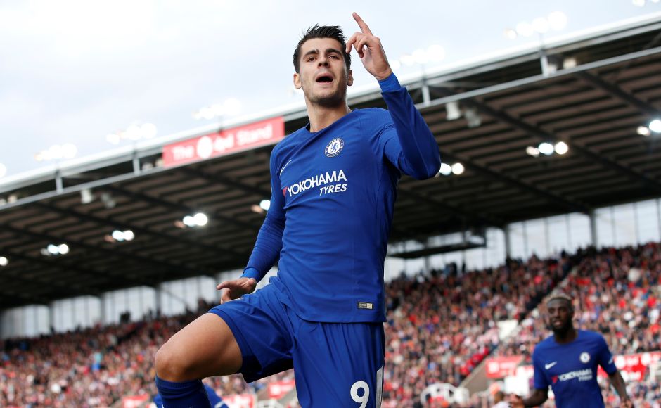 Alvaro Morata netted his first Premier League hat-trick to help Chelsea hammer Stoke City 4-0 to keep the pressure on Premier League leaders. Reuters Manchester City, United continue good start, Alvaro Morata hat-trick powers Chelsea past Stoke in Premier League