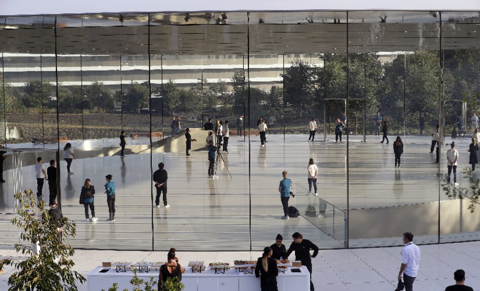 The area around the Steve Jobs Theater is spacious and grand. Image: AP Photo The area around the Steve Jobs Theater is spacious and grand. Image: AP Photo