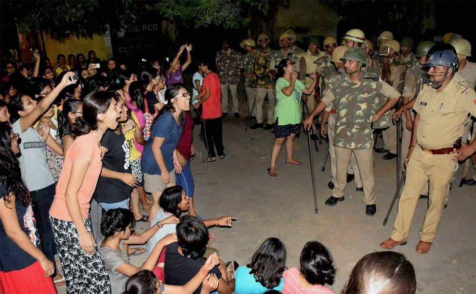 Students' protest at Benaras Hindu University (BHU) against the increasing incidents of eve-teasing inside the campus turned violent on Saturday night as a group of protesting students trying to enter the vice-chancellor's residence clashed with the police. PTI BHU students' protests take a violent turn as police lathicharge women; Yogi Adityanath orders inquiry