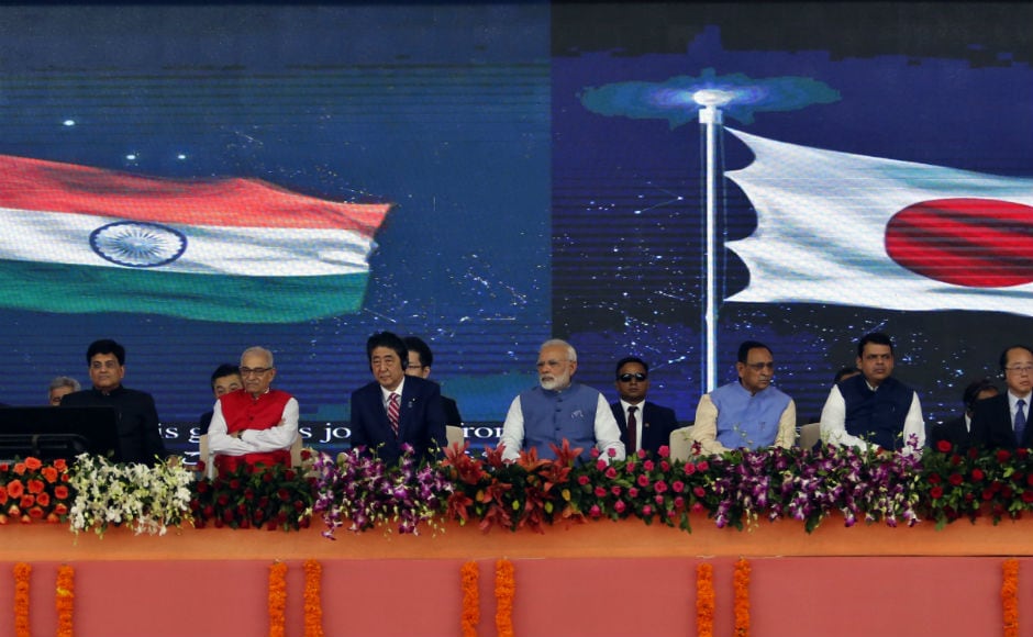 Narendra Modi said that next-generation growth will take place only where there are high-speed corridors. 'We hope that in 2022, Shinzo Abe and I take a ride in the bullet train together,' the prime minister added. AP Narendra Modi said that next-generation growth will take place only where there are high-speed corridors. 'We hope that in 2022, Shinzo Abe and I take a ride in the bullet train together,' the prime minister added. AP