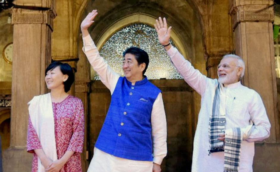 Abe and Modi will on Thursday lay foundation stone for India's first bullet train project between Ahmedabad and Mumbai. The two leaders will hold the 12th Indo-Japan annual Summit meeting at Gandhinagar after which agreements will be exchanged. Later, an India-Japan business plenary meeting will be held. PTI Abe and Modi will on Thursday lay foundation stone for India's first bullet train project between Ahmedabad and Mumbai. The two leaders will hold the 12th Indo-Japan annual Summit meeting at Gandhinagar after which agreements will be exchanged. Later, an India-Japan business plenary meeting will be held. PTI