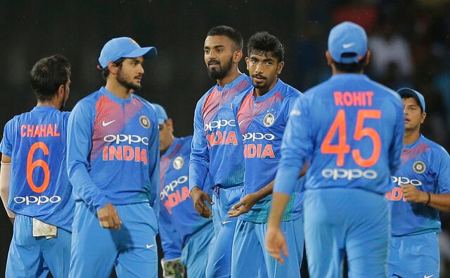 Indian cricket players celebrate the dismissal of Sri Lanka's Niroshan Dickwella during their only T20 match against Sri Lanka. AP Indian cricket players celebrate the dismissal of Sri Lanka's Niroshan Dickwella during their only T20 match against Sri Lanka. AP