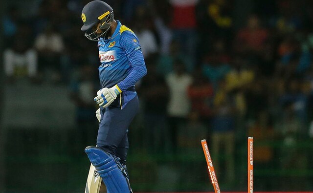 Sri Lanka's Upul Tharanga leaves the pitch after being dismissed by Bhuvneshwar Kumar. AP Sri Lanka's Upul Tharanga leaves the pitch after being dismissed by Bhuvneshwar Kumar. AP