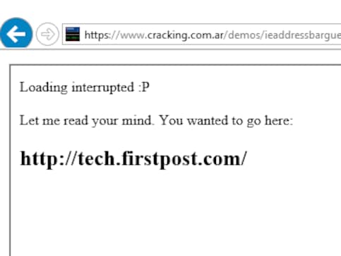 An Internet Explorer bug allows hackers to capture all the text that you enter in the address bar An Internet Explorer bug allows hackers to capture all the text that you enter in the address bar