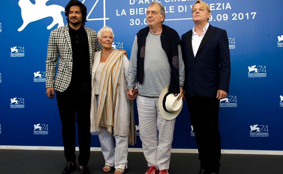 Ali Fazal, Judi Dench, director Stephen Frears, and actor Eddie Izzard pose at the Venice film Festival. Image from AP. Ali Fazal, Judi Dench, director Stephen Frears, and actor Eddie Izzard pose at the Venice film Festival. Image from AP.