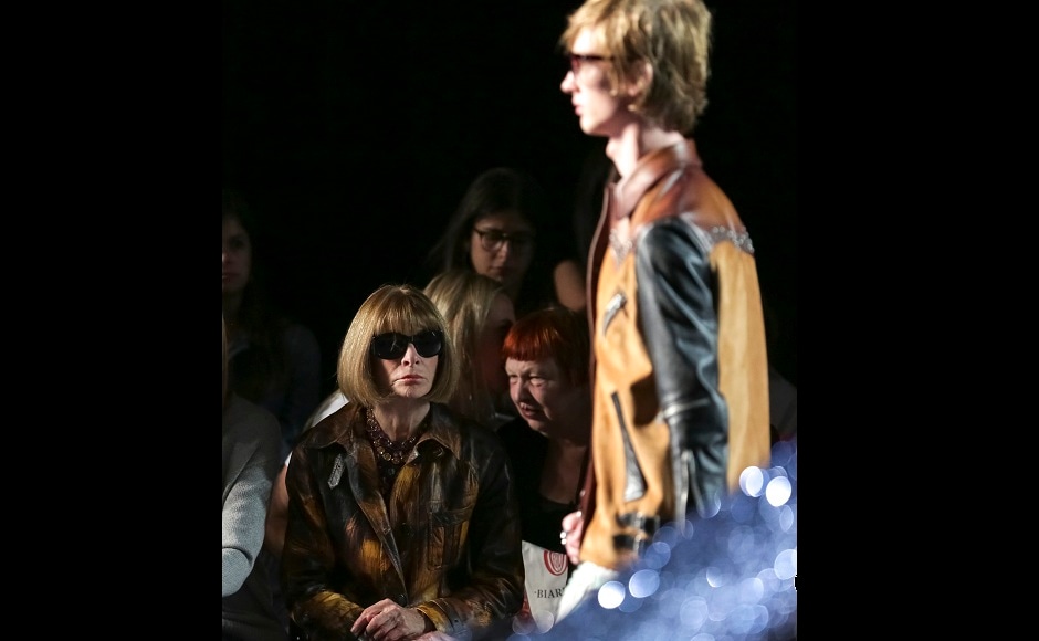 Vogue editor Anna Wintour attended the event, wearing her signature dark glasses. Image from AP. Vogue editor Anna Wintour attended the event, wearing her signature dark glasses. Image from AP.