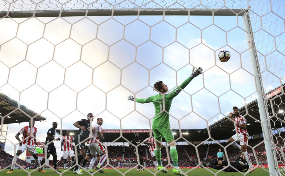 Moments after David de Gea produced a fine save to deny Jese Rodrigues, Stoke City equalised through Eric Maxim Choupo-Moting. AP Moments after David de Gea produced a fine save to deny Jese Rodrigues, Stoke City equalised through Eric Maxim Choupo-Moting. AP