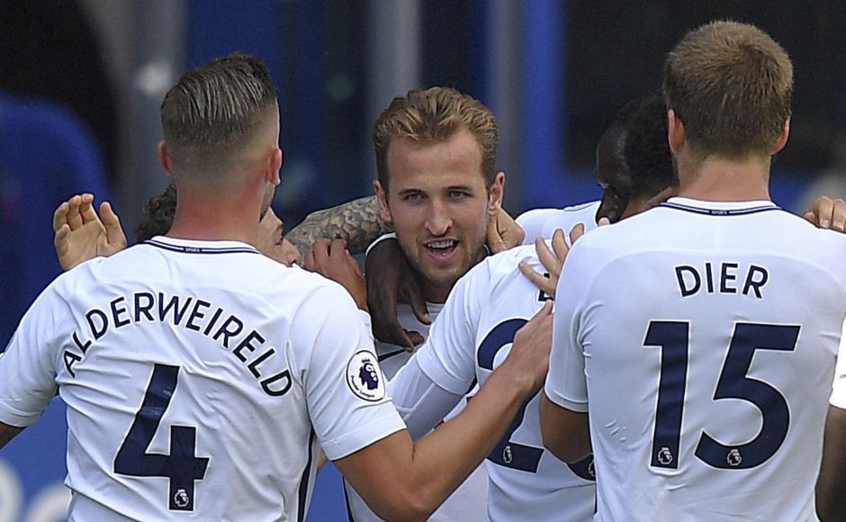Harry Kane scored his first Premier League goal of the season as Tottenham Hotspur got back to winning ways with a 3-0 win over Everton at Goodison Park. AP Harry Kane scored his first Premier League goal of the season as Tottenham Hotspur got back to winning ways with a 3-0 win over Everton at Goodison Park. AP