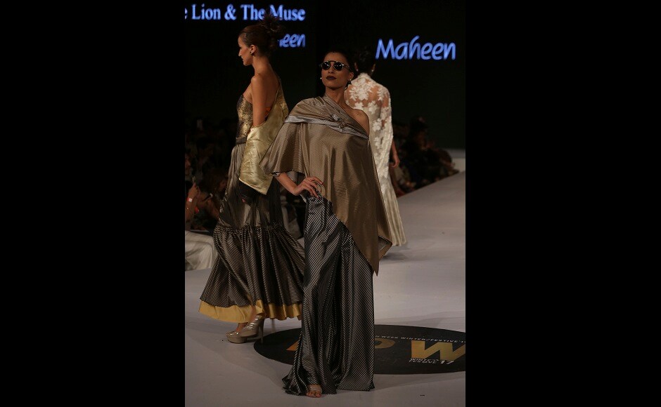 Models present creations by designer Maheen Khan during the Pakistan Spring/Summer 2017 Fashion Show Week in Karachi, Pakistan on Thursday, 14 September, 2017. Image courtesy: AP/Shakil Adil Models present creations by designer Maheen Khan during the Pakistan Spring/Summer 2017 Fashion Show Week in Karachi, Pakistan on Thursday, 14 September, 2017. Image courtesy: AP/Shakil Adil