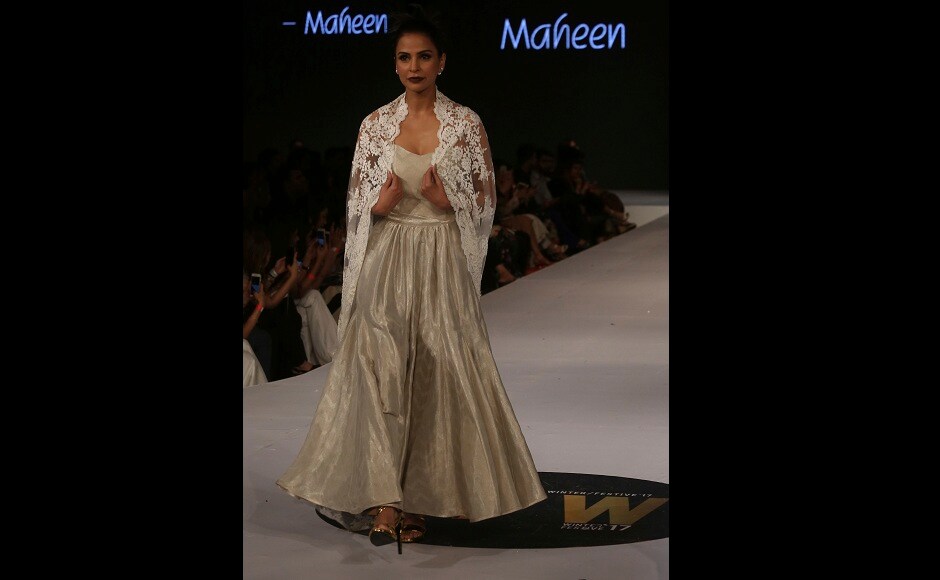 Another stunning creation by designer Maheen Khan during the Pakistan Spring/Summer 2017 Fashion Show Week in Karachi, Pakistan. Image courtesy: AP/Shakil Adil Another stunning creation by designer Maheen Khan during the Pakistan Spring/Summer 2017 Fashion Show Week in Karachi, Pakistan. Image courtesy: AP/Shakil Adil