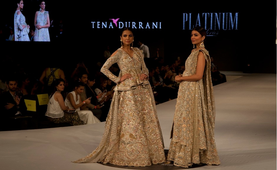 Tena Durrani's ornate designs and the use of intricate embroidery stunned everyone during the Pakistan Spring/Summer 2017 Fashion Show Week in Karachi, Pakistan. Image courtesy: AP/Shakil Adil Tena Durrani's ornate designs and the use of intricate embroidery stunned everyone during the Pakistan Spring/Summer 2017 Fashion Show Week in Karachi, Pakistan. Image courtesy: AP/Shakil Adil