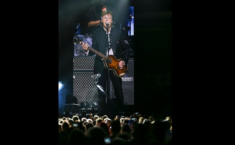 Singer-songwriter Paul McCartney performs on stage at the Prudential Center on Monday, 11 September 2017 in Newark, NJ. Photo by AP Singer-songwriter Paul McCartney performs on stage at the Prudential Center on Monday, 11 September 2017 in Newark, NJ. Photo by AP