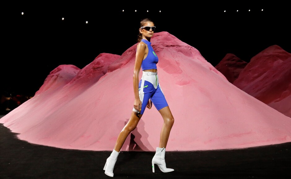 The runway show for the exclusive collection designed by the star was held on 10 September. Image from AP. The runway show for the exclusive collection designed by the star was held on 10 September. Image from AP.