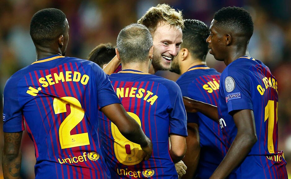 Ivan Rakitic (centre) scored Barcelona's second goal against the Turin side. AP Ivan Rakitic (centre) scored Barcelona's second goal against the Turin side. AP