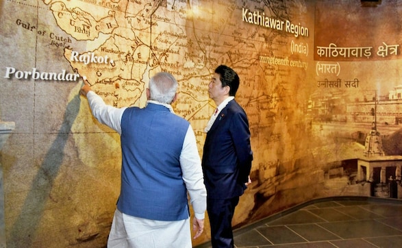 Narendra Modi, Shinzo Abe visit Dandi Kutir, world's largest Mahatma Gandhi museum in Gujarat Narendra Modi, Shinzo Abe visit Dandi Kutir, world's largest Mahatma Gandhi museum in Gujarat