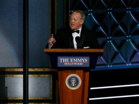 Emmys 2017: Sean Spicer makes guest appearance, pokes fun at President Donald Trump Emmys 2017: Sean Spicer makes guest appearance, pokes fun at President Donald Trump