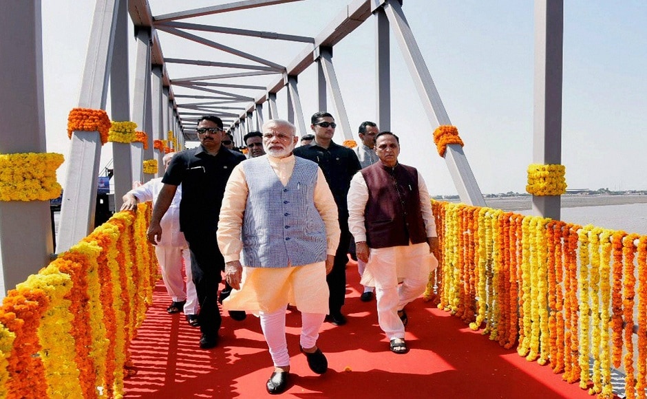 Modi, who is visiting the state for the third time this month, also took the first trip in the ferry from Ghogha to Dahej with 100 visually-impaired children from Bhavnagar. "This is the first of its kind project not only in India, but also in South-East Asia," Modi said at a rally, which comes ahead of the Assembly polls in the state. PTI Narendra Modi visits Gujarat; inaugurates Ghogha-Dahej ferry service, projects worth Rs 1,140 cr
