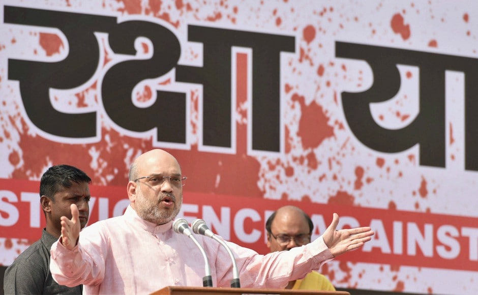 BJP chief Amit Shah on Sunday said that 'politics of violence' is in the nature of the communists as he lashed out at the CPM over the political violence in Kerala. PTI Amit Shah attacks CPM in New Delhi rally, says 'politics of violence' in Kerala will not work