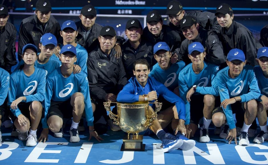 This was Nadal's second China Open title in four trips to the final. He won his first in his Beijing debut in 2005. AP Rafael Nadal wins 6th title of year at China Open; Caroline Garcia upsets newly crowned World No 1 Simona Halep