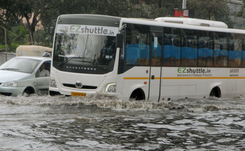 Officials attributed the mayhem to a cloudburst as some areas recorded 7-12 centimetres of rainfall. Drains were overflowing at many places, inundating major roads in the twin cities of Hyderabad and Secunderabad. PTI Hyderabad: Three killed after cloudburst triggers mayhem, disrupts normal life