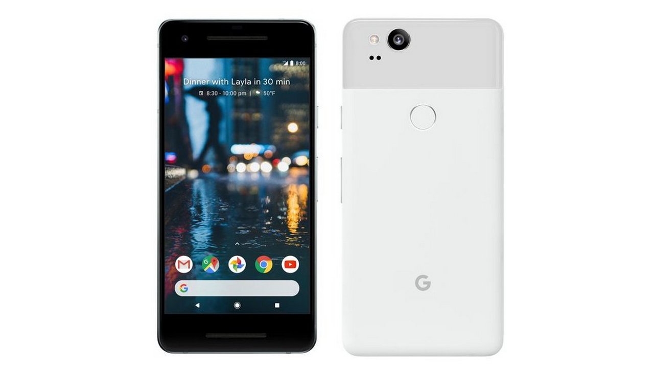 The Google Pixel 2 in white. Image: Twitter/@evleaks