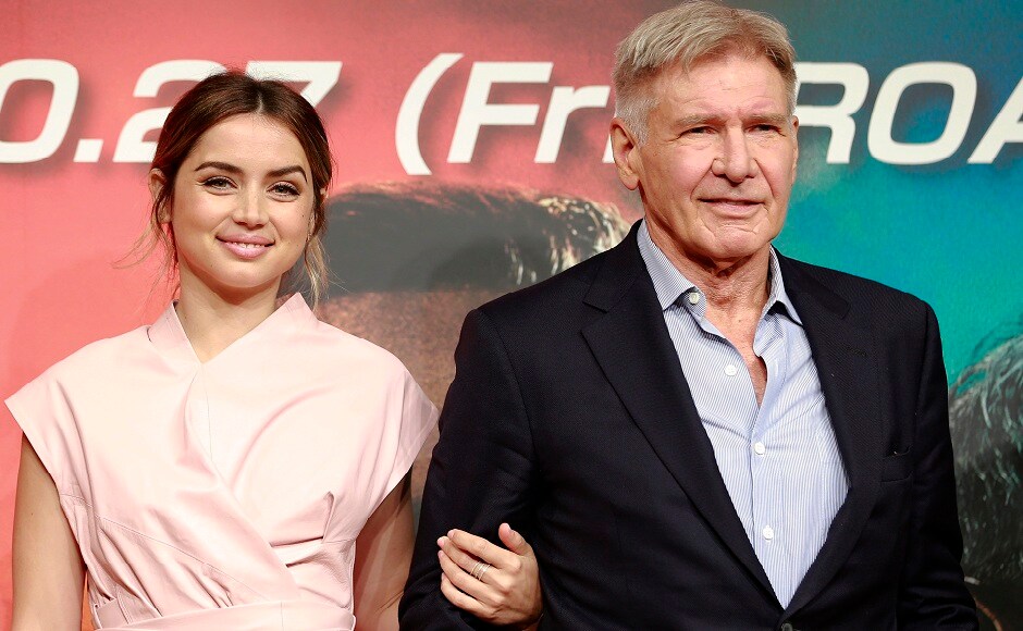 Actor Harrison Ford poses with actress Ana de Armas at a press conference to promote their latest film in Tokyo, Monday, 23 October, 2017. Picture courtesy: Shizuo Kambayashi/ AP Actor Harrison Ford poses with actress Ana de Armas at a press conference to promote their latest film in Tokyo, Monday, 23 October, 2017. Picture courtesy: Shizuo Kambayashi/ AP