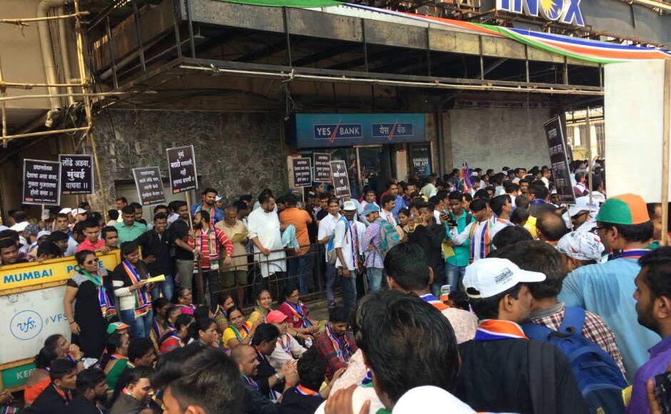 Maharashtra Navnirman Sena (MNS) on Thursday organised a protest against the poor quality of railway infrastructure in Mumbai. Firstpost/ Omkar Patne Raj Thackeray's MNS stages rally in Mumbai days after Elphinstone Road stampede