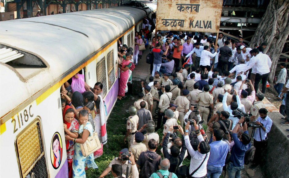 Trains were held up for few minutes before policemen dispersed the protesters from the premises. There was no impact on the train schedule. PTI NCP holds rail roko at Mumbai's Kalwa station to condemn Elphinstone stampede mishap