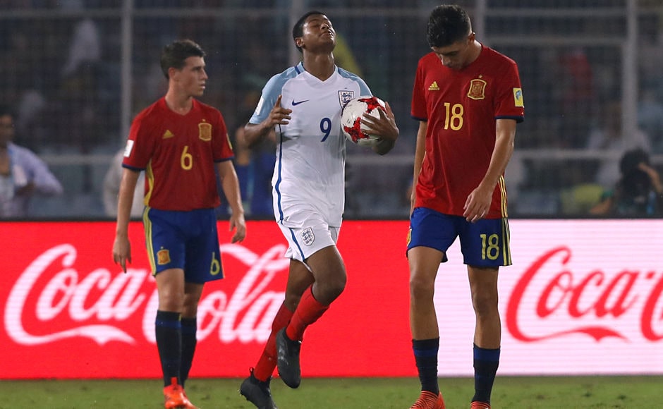 England pulled a goal back before the halftime through Rhian Brewster's eighth goal of the tournament. Reuters Phil Foden stars as England thrash European rivals Spain to clinch FIFA U-17 World Cup 2017