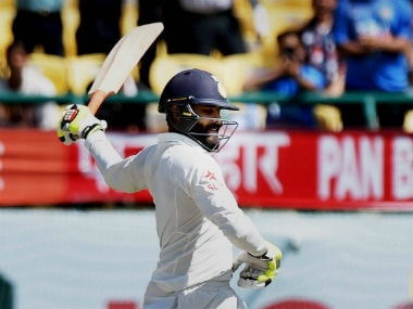 Indian cricketer Ravindra Jadeja smashes six sixes in an over during Inter-district T20 match