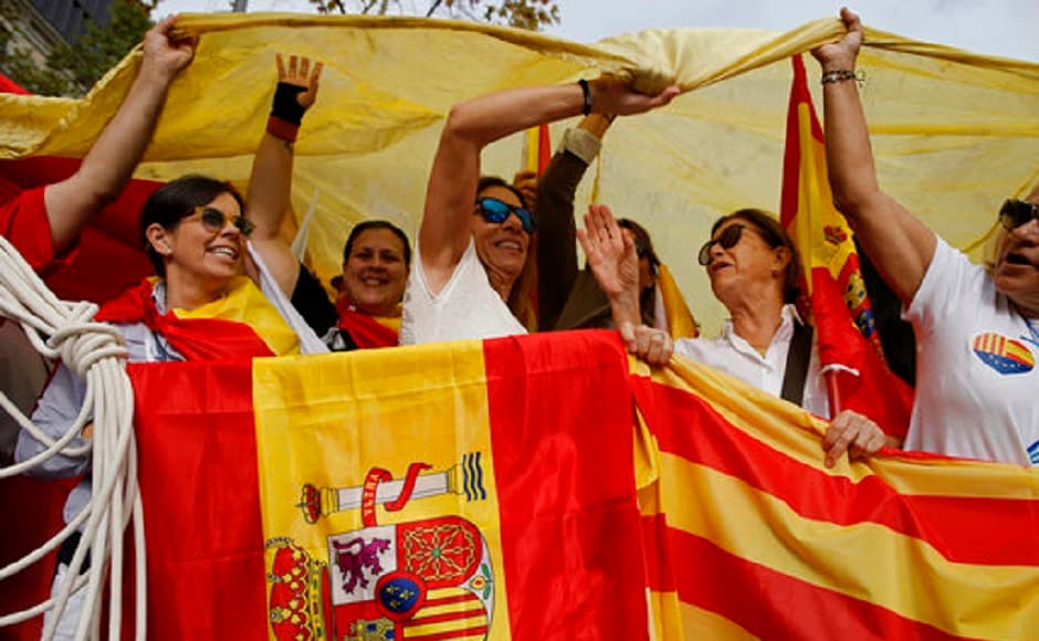 This comes a day after the central government gave the Catalan separatist leader a week's time to clarify if he intends to push ahead with the secession. AP Spain celebrates national day amid Catalan independence referendum crisis