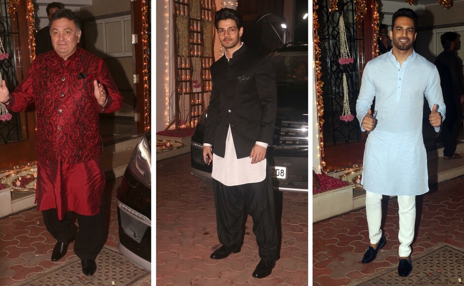 Rishi Kapoor; Sooraj Pancholi and Upen Patel at Shilpa Shetty, Raj Kundra's Diwali bash. Photo: Sachin Gokhale/Firstpost Rishi Kapoor; Sooraj Pancholi and Upen Patel at Shilpa Shetty, Raj Kundra's Diwali bash. Photo: Sachin Gokhale/Firstpost