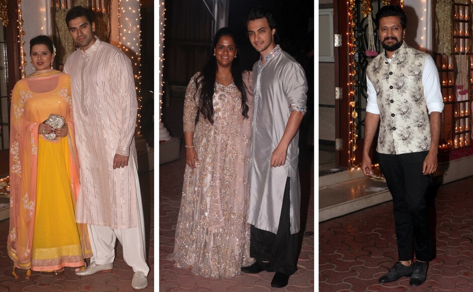 Kratika Sengar with Nikitin Dheer; Arpita Khan with Aayush Sharma; Riteish Deshmukh. Photo: Sachin Gokhale/Firstpost Kratika Sengar with Nikitin Dheer; Arpita Khan with Aayush Sharma; Riteish Deshmukh. Photo: Sachin Gokhale/Firstpost